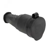 Розетка переносная с защитной крышкой каучуковая 230В, 2P+PE, 16A, IP44 EKF PROxima - foto