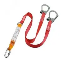 Двойной строп из ленты с амортизатором, с двумя большими монтажным и соединительным карабином - - foto